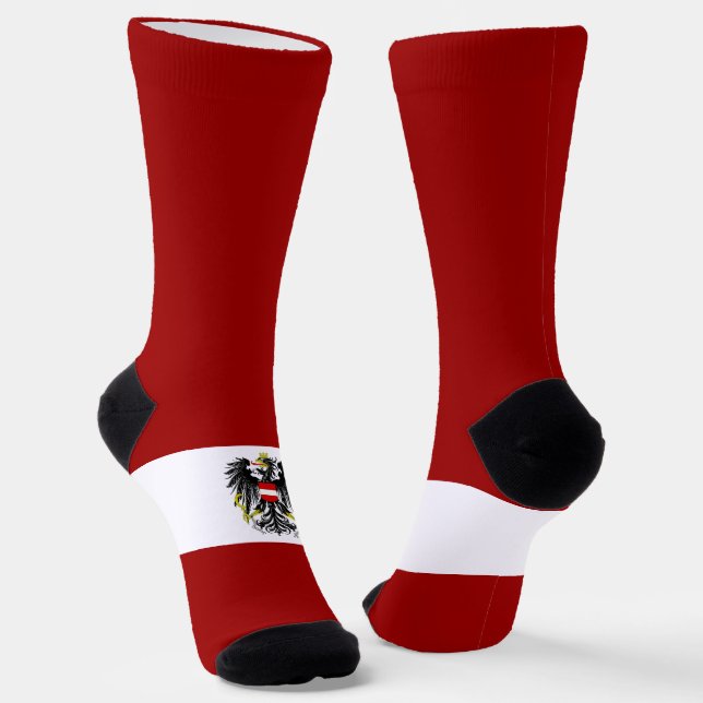 Austrian flag-coat of arms socks (Angled)