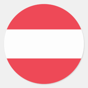 Austrian Flag, Flag of Austria Classic Round Sticker