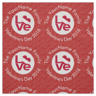 Austrian Flag Heart LOVE Red Personalised Text Fabric