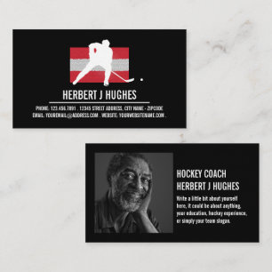 Austrian Flag, Hockey Player, Hockey Coach Photo Business Card