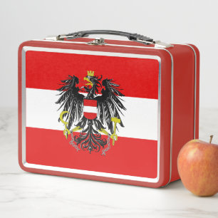 Austrian flag metal lunch box