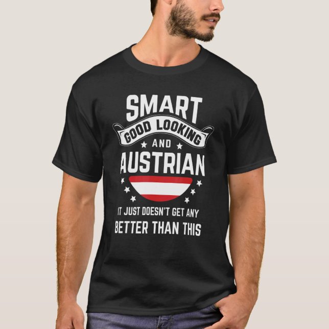 Austrian Flag Native Pride  Austria Austrian Roots T-Shirt (Front)