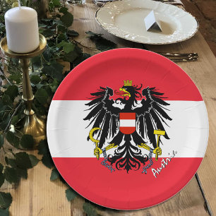 Austrian Flag plates, party, sports, Austria Paper Plate