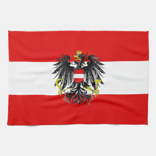 Austrian flag tea towel
