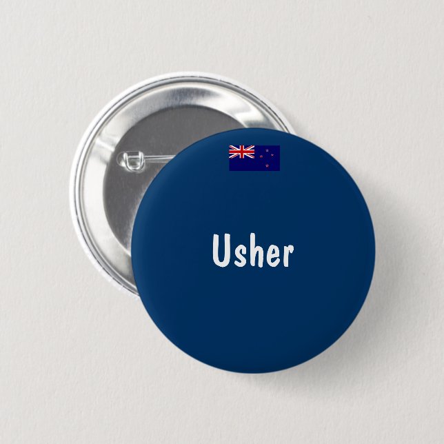 Austrian Flag Usher 6 Cm Round Badge (Front & Back)