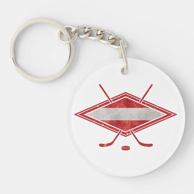 Austrian Hockey Flag Österreich Key Ring (Front)
