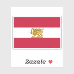 Austrian Iranian Lion and Sun Heritage Flag