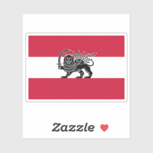 Austrian Iranian Lion and Sun Heritage Flag