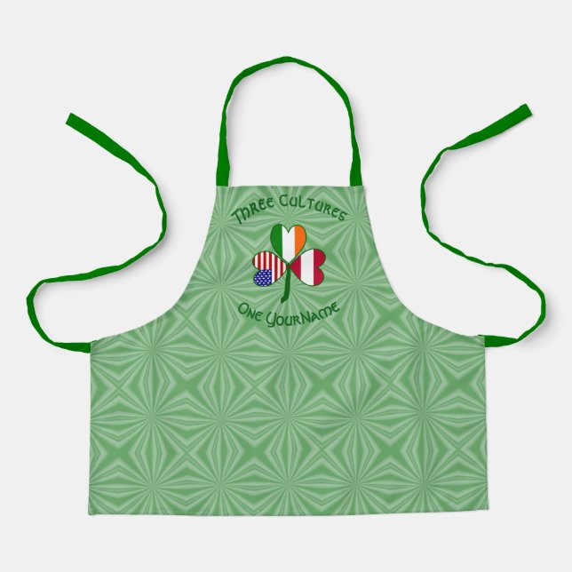 Austrian Irish American Shamrock Flag Personalised Apron (Front)