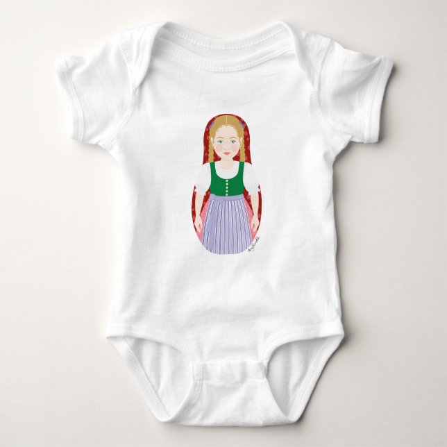 Austrian Matryoshka Baby Bodysuit (Front)