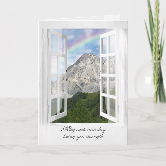 Austrian Mountain with Rainbow Window Card (Front)