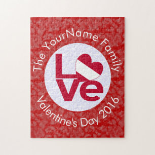 Austrian Red Letter LOVE Flag Personalised  Jigsaw Puzzle