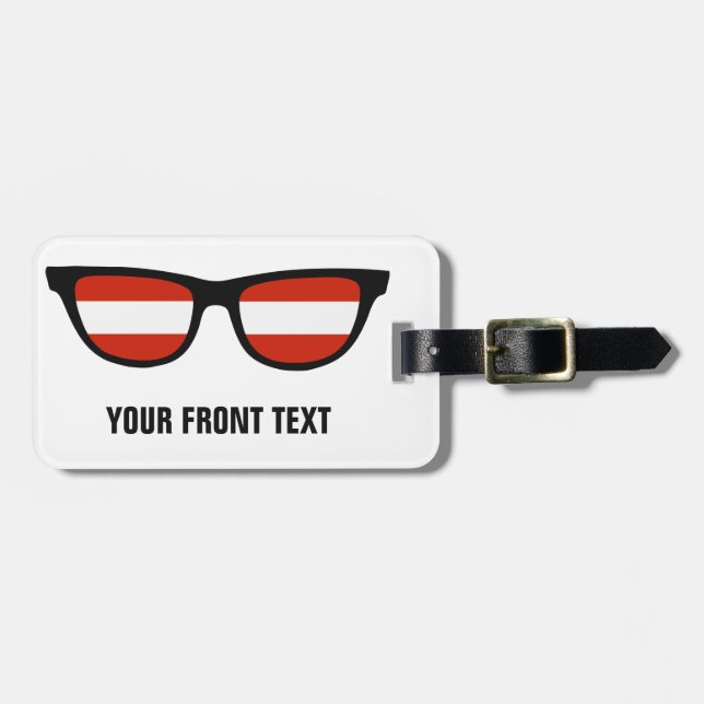 Austrian Shades custom luggage tag (Front Horizontal)