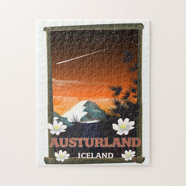 Austurland iceland travel poster jigsaw puzzle (Vertical)