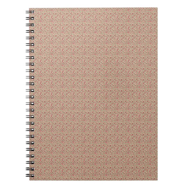 Authentic 1940s Muted Burgundy Floral Sprig  Notebook (Front)