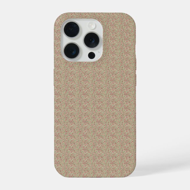 Authentic 1940s Utility Khaki & Burgundy Floral iPhone Case (Back)