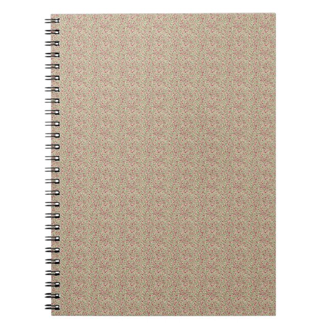Authentic 1940s Utility Khaki & Burgundy Floral Notebook (Front)