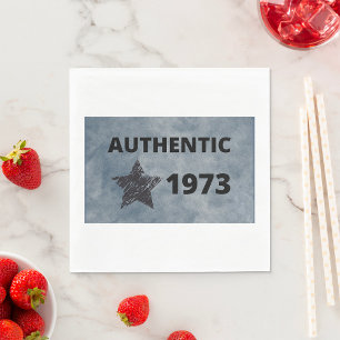 Authentic 1973 Vintage Birthday with Grunge Star  Napkin