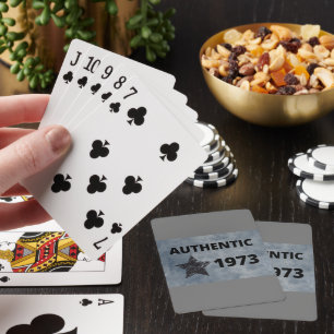 Authentic 1973 Vintage Birthday with Grunge Star  Playing Cards