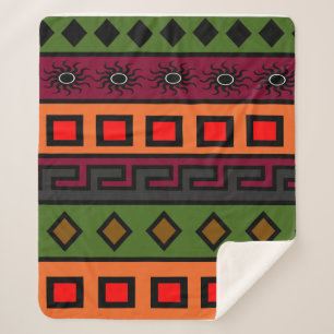 authentic african tribe ornate sherpa blanket