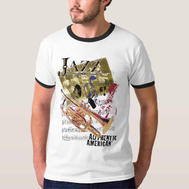 Authentic American Jazz Art T-Shirt (Front)