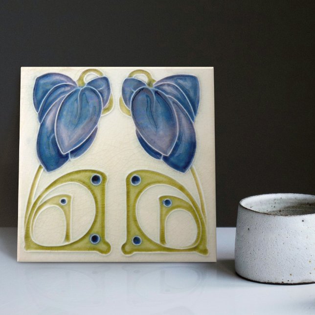 Authentic Art Nouveau John Barratt Majolica Floral Tile (Creator Uploaded)