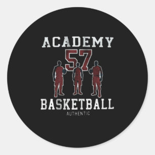 Authentic Basketball Academy Number Style Classic Round Sticker