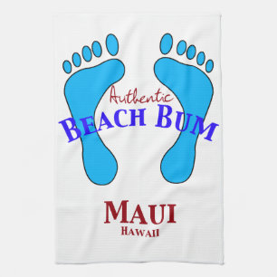 Authentic Beach Bum Maui Hawaii Tea Towel