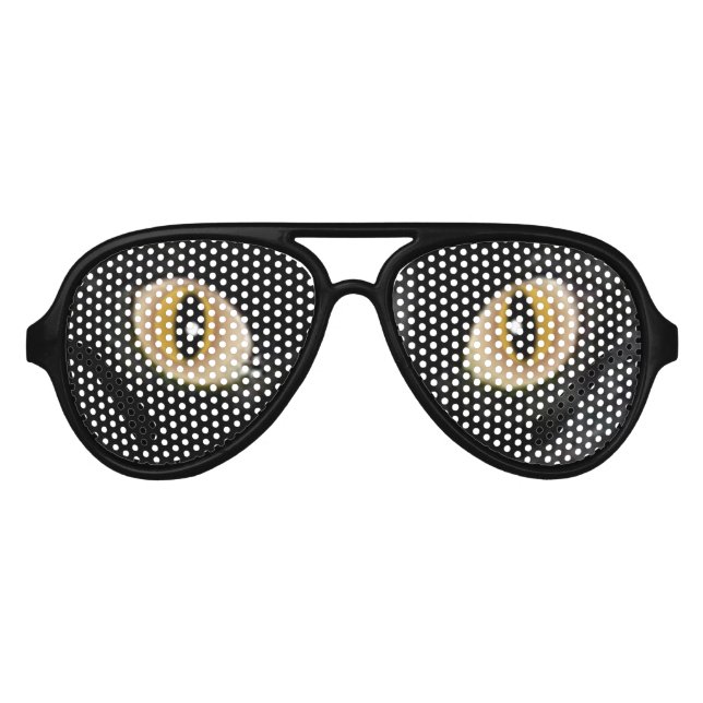 Authentic Black Cat Eyes Aviator Sunglasses (Front)