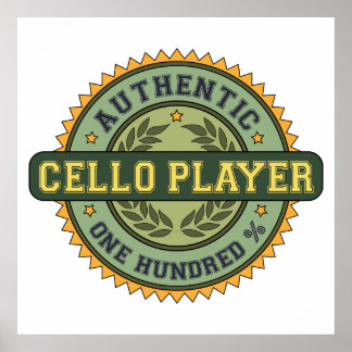 Authentic Cello Player Poster