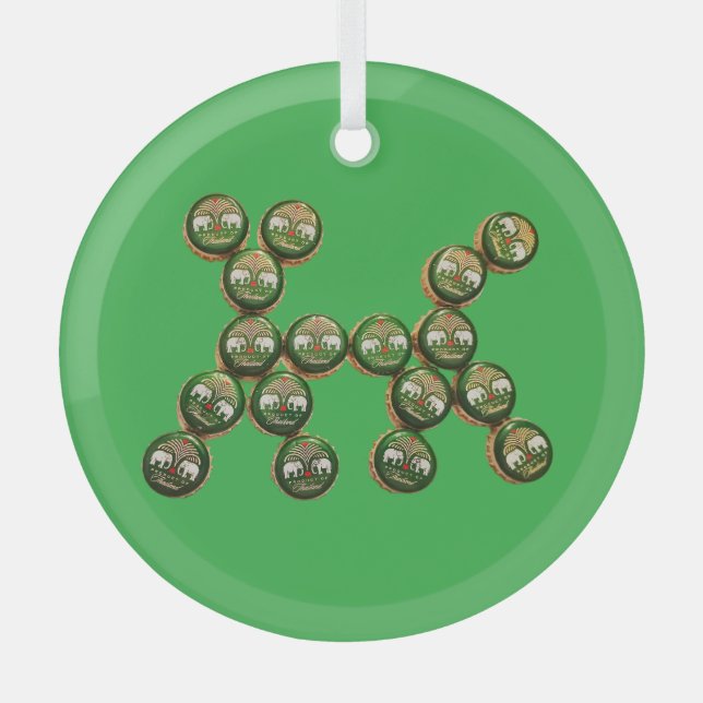 ​🐶 Authentic Chang Beer Cap Dog Glass Tree Decoration (Front)