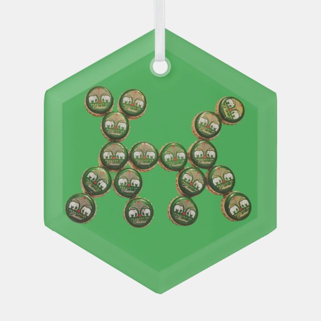 ​🐶 Authentic Chang Beer Cap Dog Glass Tree Decoration (Front)