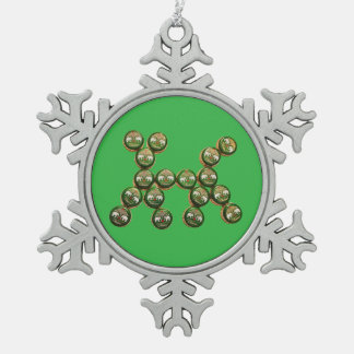 🐶 Authentic Chang Beer Cap Dog Snowflake Pewter Christmas Ornament