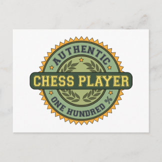 Authentic Chess Player Postcard