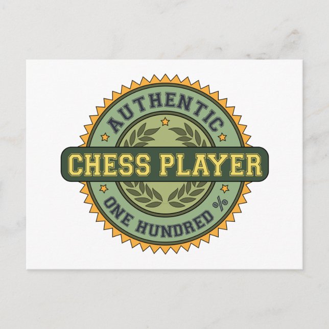 Authentic Chess Player Postcard (Front)