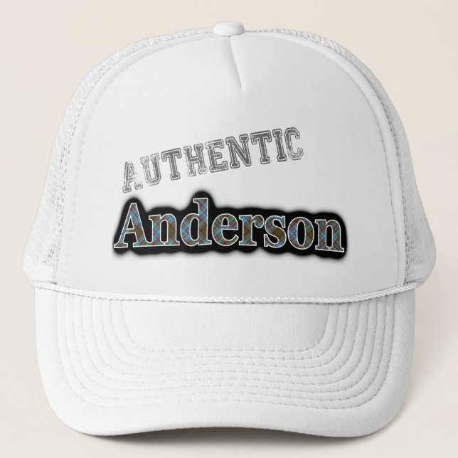 Authentic Clan Anderson Scottish Tartan Name Trucker Hat (Front)