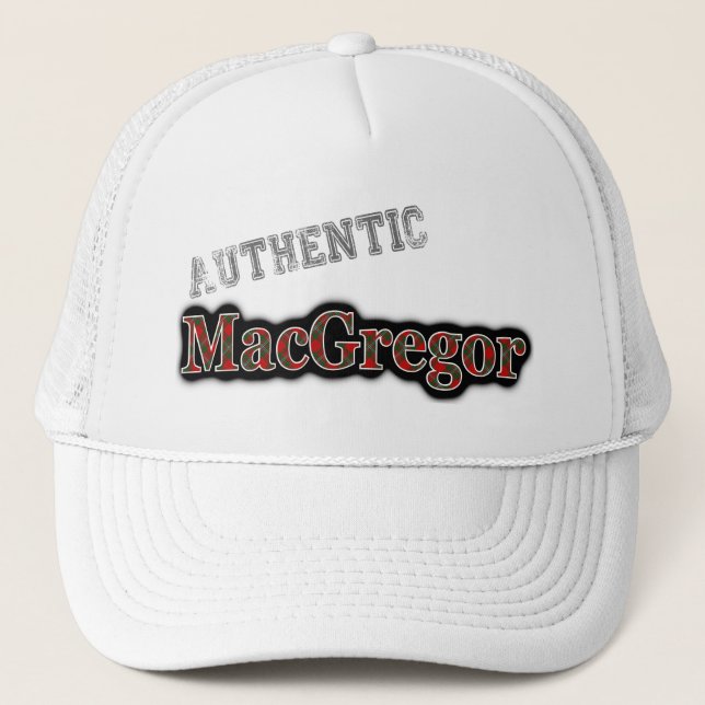 Authentic Clan MacGregor Scottish Tartan Name Trucker Hat (Front)