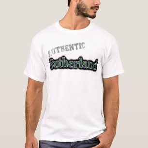 Authentic Clan Sutherland Tartan Name Design T-Shirt