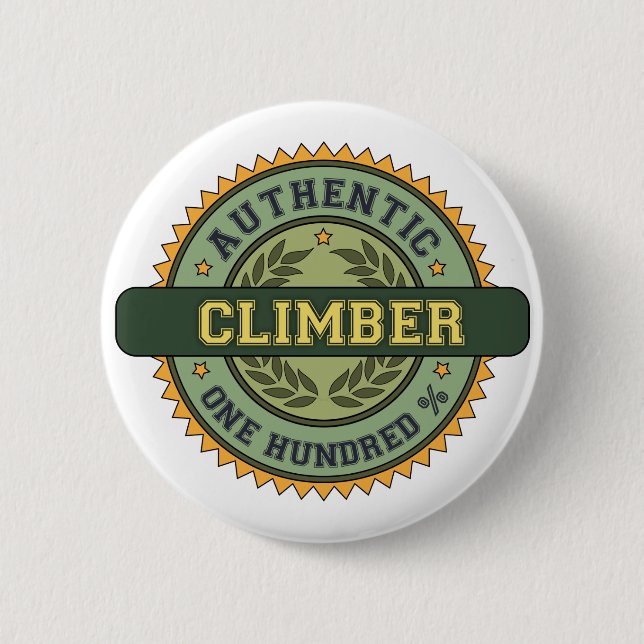 Authentic Climber 6 Cm Round Badge (Front)