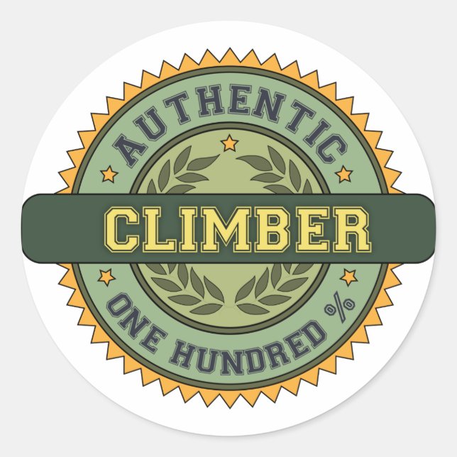 Authentic Climber Classic Round Sticker (Front)