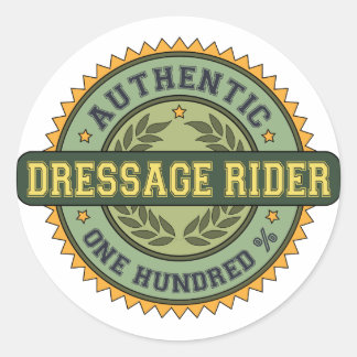 Authentic Dressage Rider Classic Round Sticker