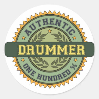Authentic Drummer Classic Round Sticker