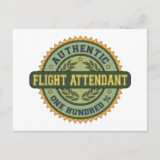 Authentic Flight Attendant Postcard