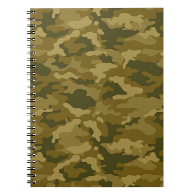 Authentic Green Army Military Camo Camouflage Spiral Notebook (Front)