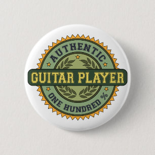 Authentic Guitar Player 6 Cm Round Badge