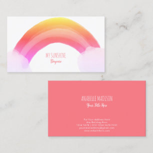 Authentic Hand Drawn Rainbow Water Coloured Business Card