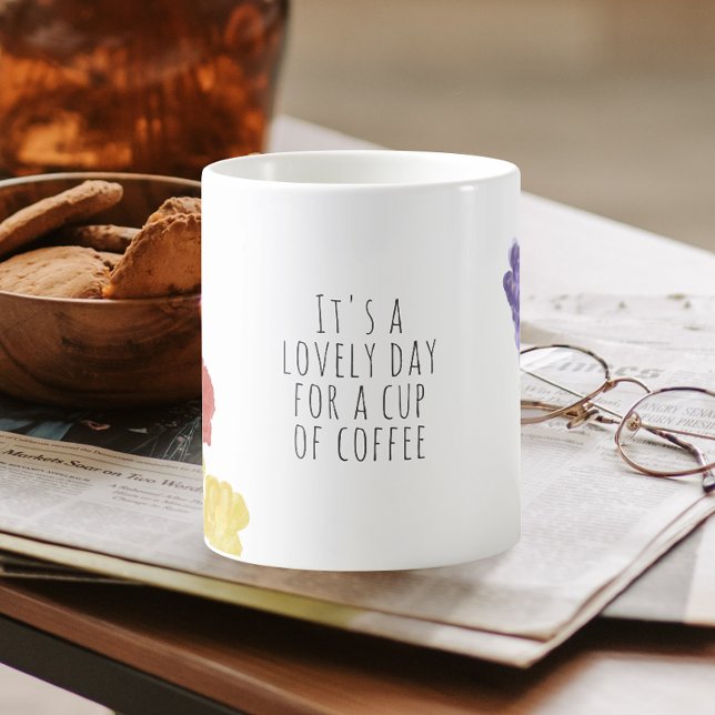 Authentic Hand Drawn Water Coloured Flowers Coffee Mug (Creator Uploaded)