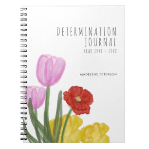 Authentic Hand Drawn Water Coloured Flowers Notebook