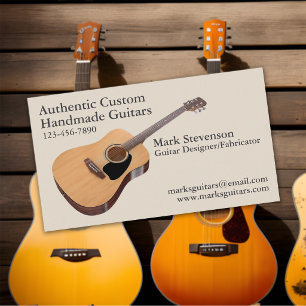 Authentic Handmade Custom Guitar Maker Business Card