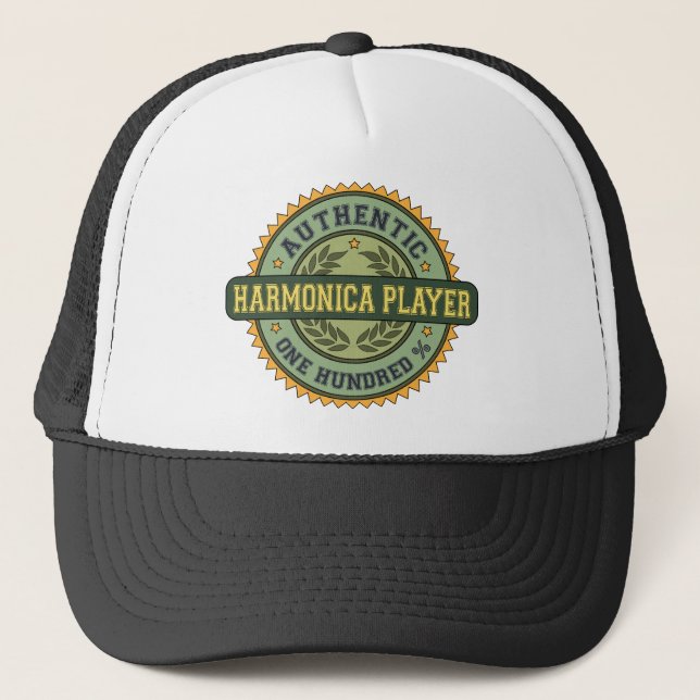 Authentic Harmonica Player Trucker Hat (Front)